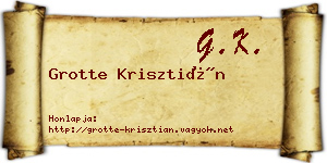 Grotte Krisztián névjegykártya